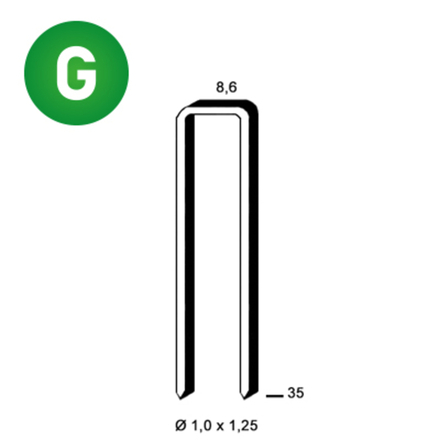 10000 AGRAFES H-35 GALVA - ASLAFIX - 6H-351
