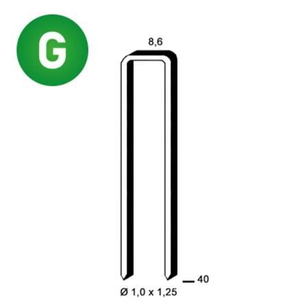 10000 AGRAFES H-40 GALVA - ASLAFIX - 6H-401
