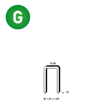 26000 AGRAFES L-19 GALVA RÉSINÉES - ASLAFIX - 6L-191