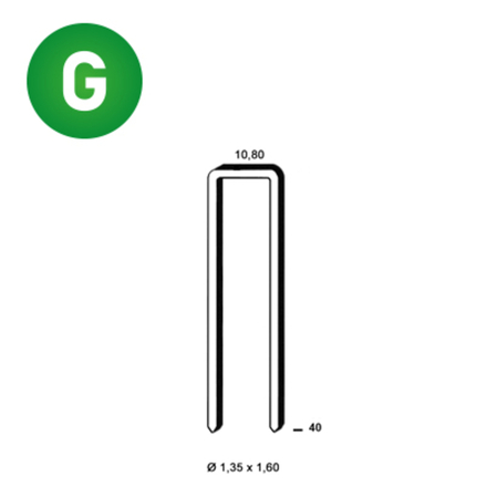 12100 AGRAFES L-40 GALVA RÉSINÉES - ASLAFIX - 6L-401