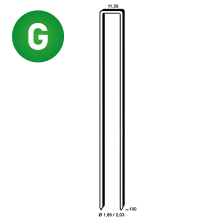 3680 AGRAFES 2,0 Q-100 GALVA RÉSINÉES - ASLAFIX - 6Q-1001