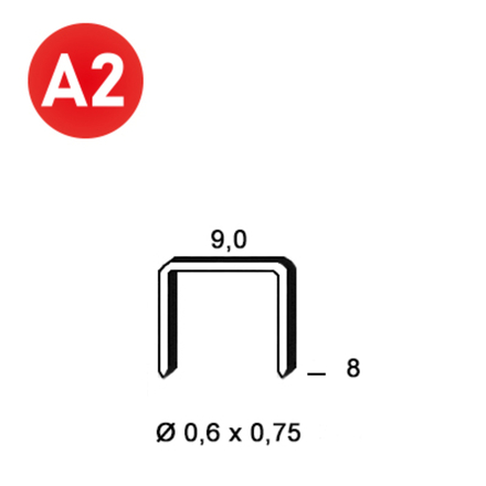 10000 AGRAFES V-08 INOX - ASLAFIX - 6V-089