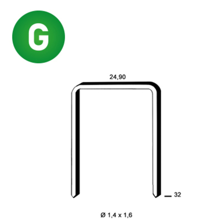 6300 AGRAFES WC-32 GALVA RÉSINÉES - ASLAFIX - 6WC321