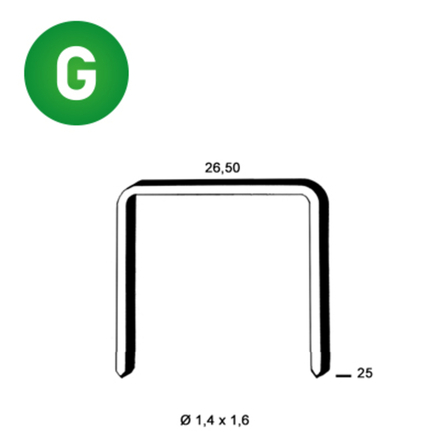 7900 AGRAFES WS-25 GALVA RÉSINÉES - ASLAFIX - 6WS251