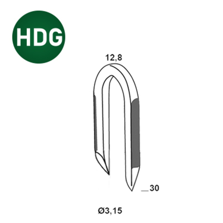 1500 CRAMPILLONS BD 3,15X30 D HDG - ASLAFIX - BDCR3230D6