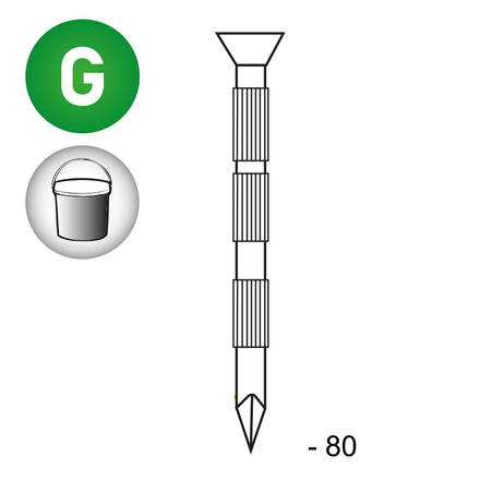 POINTE BÉTON TC STRIÉE GALVA 3,5X80 EN SEAU - ASLAFIX - BE35801S