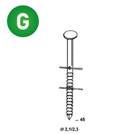 15600 COILS BO 21/23 X 45 ANNELÉES GALVA - ASLAFIX - BO-21456