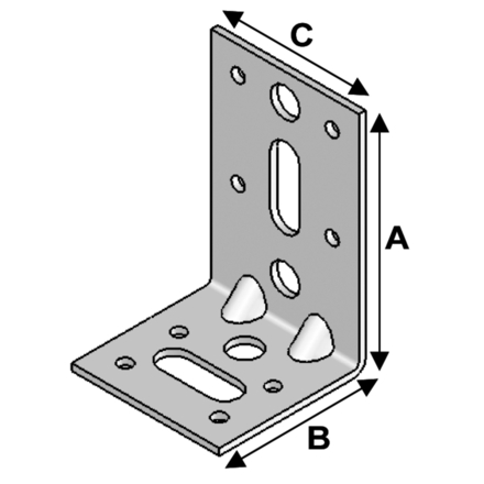 ÉQUERRE RENFORCÉE 90X60X60X1,5 - ASLAFIX - ER08050515