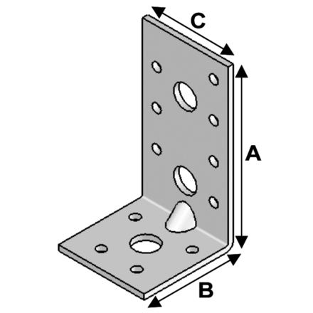 ÉQUERRE RENFORCÉE 90X50X50X3,0 - ASLAFIX - ER09050530