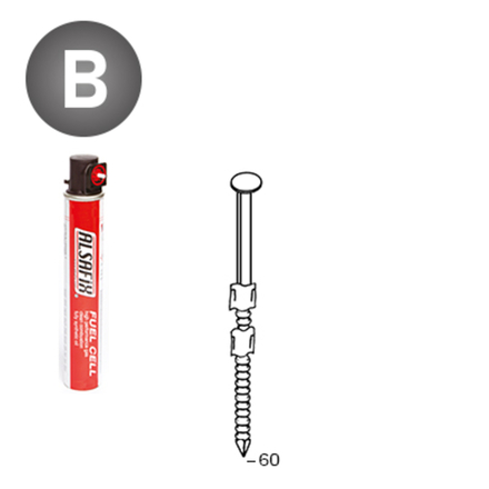 PACK 20° 2,9 X 60 ANNELÉES - 2200 POINTES + 2 GAZ - ASLAFIX - P2029602
