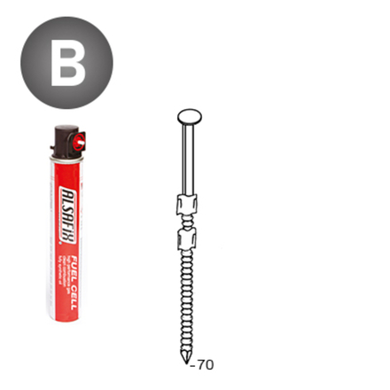 PACK 20° 2,9 X 70 ANNELÉES - 2200 POINTES + 2 GAZ - ASLAFIX - P2029702