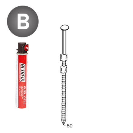 PACK 20° 3,1 X 80 ANNELÉES - 2200 POINTES + 2 GAZ - ASLAFIX - P2031802