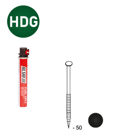 PACK 34° 2,5X50 ANNELÉE HDG NOIR - 2200 POINTES + 2 GAZ - ASLAFIX - P3425508