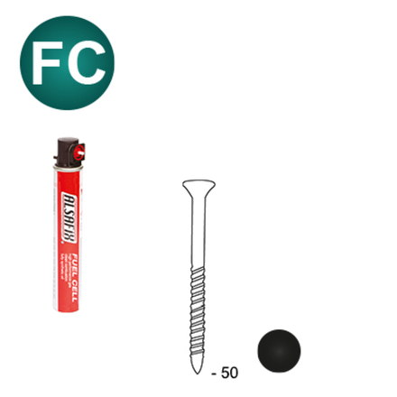 PACK SCRAIL 34° 2,5X50 NOIR - 2200 POINTES + 2 GAZ - ASLAFIX - P342550FSB