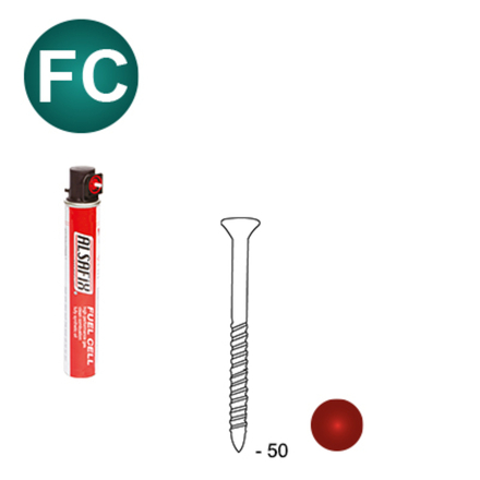 PACK SCRAIL 34° 2,5X50 ROUGE - 2200 POINTES + 2 GAZ - ASLAFIX - P342550FSR