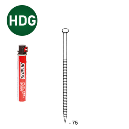 PACK 34° 2,8 X 75 ANNELÉE HDG - 2200 POINTES + 2 GAZ - ASLAFIX - P3428757