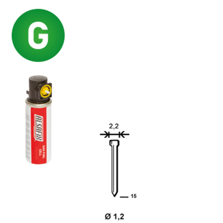 PACK 2 000 J-15 GALVA + 2 GAZ GAZ0020 - ASLAFIX - P6J-151