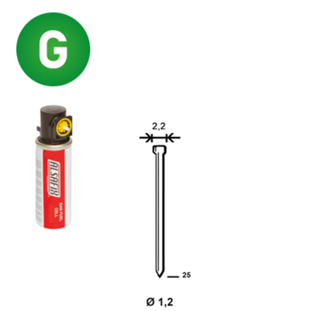 PACK 2 000 J-25 GALVA + 2 GAZ GAZ0020 - ASLAFIX - P6J-251