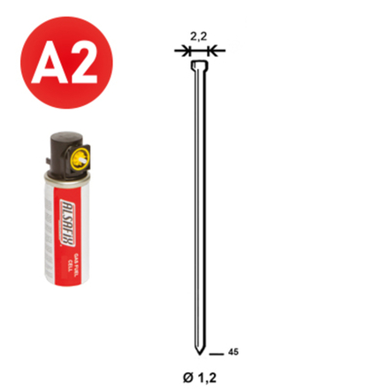 PACK 2 000 J-45 INOX + 2 GAZ GAZ0020 - ASLAFIX - P6J-459