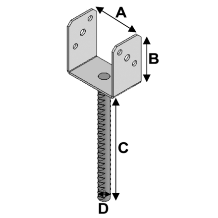 PIED À ANCRER U2 - 91 - ASLAFIX - PAU91