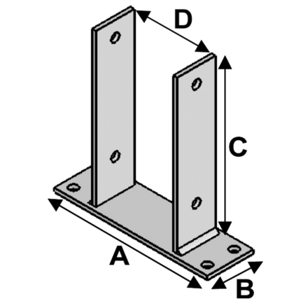 PIED EN U TYPE PBU - 71 - ASLAFIX - PBU71