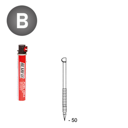 PACK D34 2,8 X 50 ANNELÉES - 3300 POINTES + 3 GAZ - ASLAFIX - PD3428502