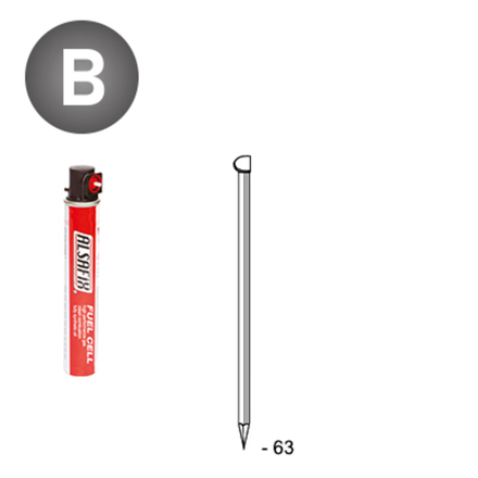 PACK D34 2,8 X 63 LISSES - 3300 POINTES + 3 GAZ - ASLAFIX - PD3428631