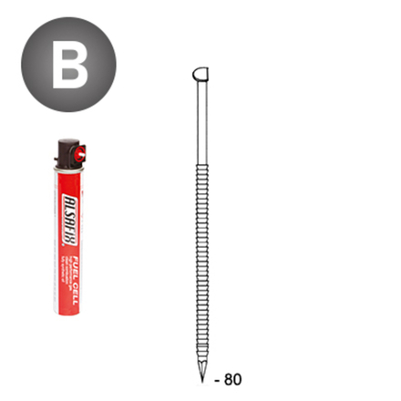 PACK D34 2,8 X 80 ANNELÉES - 2200 POINTES + 2 GAZ - ASLAFIX - PD3428802