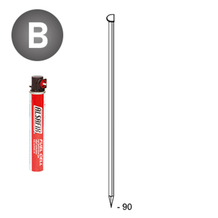 PACK D34 3,1 X 90 LISSES - 2200 POINTES + 2 GAZ - ASLAFIX - PD3431901