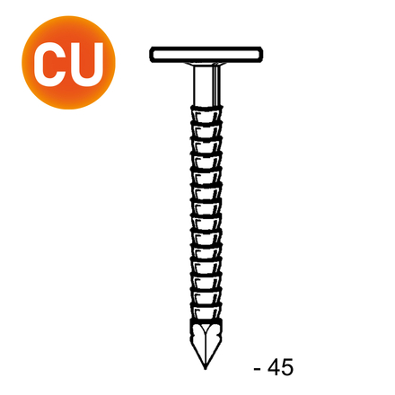 Pointe tête extra large annelées 2,8/3,1X45 - 2,5KG - ASLAFIX - TL280457