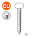 Tête extra large cranté cuivre 3X3X35 EN SEAU DE 5 KG - ASLAFIX - TL300357S