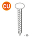 Tête extra large cranté cuivre 3X3X35 -5KG - ASLAFIX - TL300357
