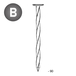Pointe tête plate carré-torsadée 4,0X90 - 5 KG - ASLAFIX - TP400904