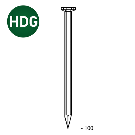Pointe tête plate lisse HDG 4,5X100 - 5 KG - ASLAFIX - TP451005