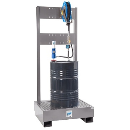 Ensemble pneumatique huile 3/1 avec portique pour 1 fût 200 L - ALGI EQUIPEMENT - 07750570
