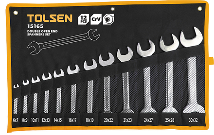 Kit 12 cles mixte ouverte (15165) TOLSEN - 100107