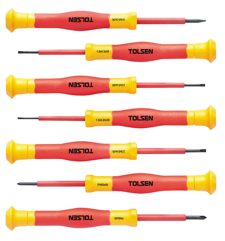 Kit 7 tournevis de precision isole (v32007) TOLSEN - 100345