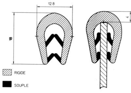 Joint profil u 18x4mm BUISARD - 613303