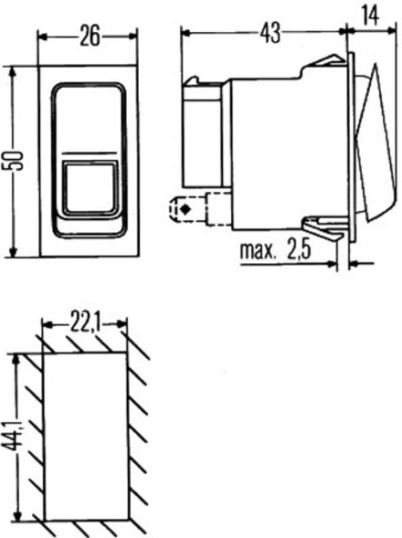Bouton poussoir 4 connexions BUISARD - 714353