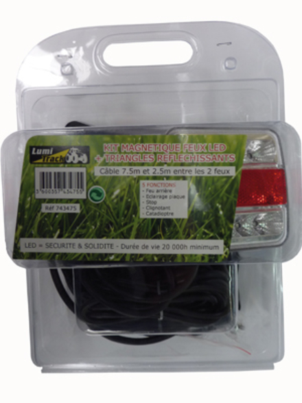 Kit signal. 2 feux ar led al. 7.5m + 2 trian. sous coque BUISARD - 743475