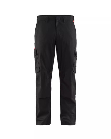 Pantalon industrie avec poches genouillères stretch 2D Blåkläder 1448 Noir/Rouge Blaklader - 144818329956C