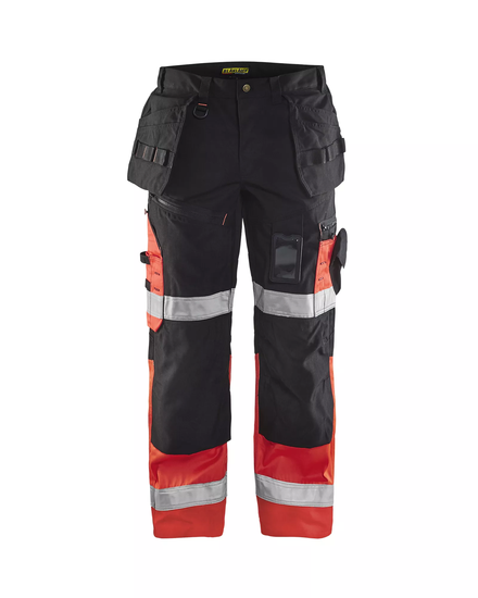 Pantalon artisan haute-visibilité Blåkläder 1508 Noir/Rouge fluo Blaklader - 150818609955C