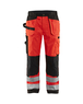 Pantalon artisan haute-visibilité Blåkläder 1533 Rouge fluo/Noir Blaklader - 153318605599C