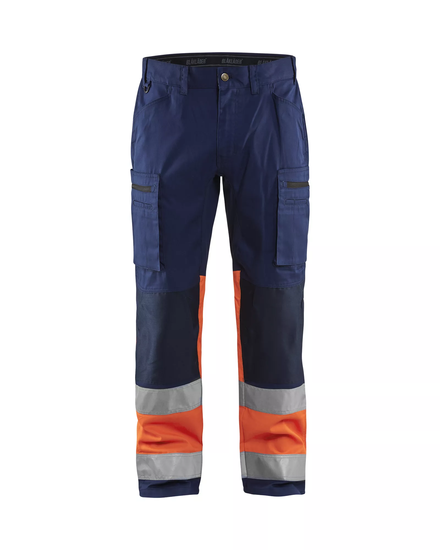 Pantalon artisan haute-visibilité +stretch Blåkläder 1551 Marine/Orange fluo Blaklader - 155118118953C