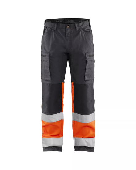 Pantalon artisan haute-visibilité +stretch Blåkläder 1551 Gris moyen/Orange fluo Blaklader - 155118119653C