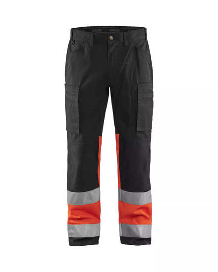 Pantalon artisan haute-visibilité +stretch Blåkläder 1551 Noir/Rouge fluo Blaklader - 155118119955C