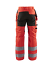Pantalon artisan haute-visibilité +stretch Blåkläder 1552 Rouge fluo/Noir Blaklader - 155218115599C