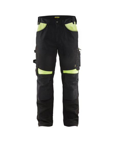 Pantalon artisan sans poches flottantes Blåkläder 1556 Noir/Jaune fluo Blaklader - 155618609933C
