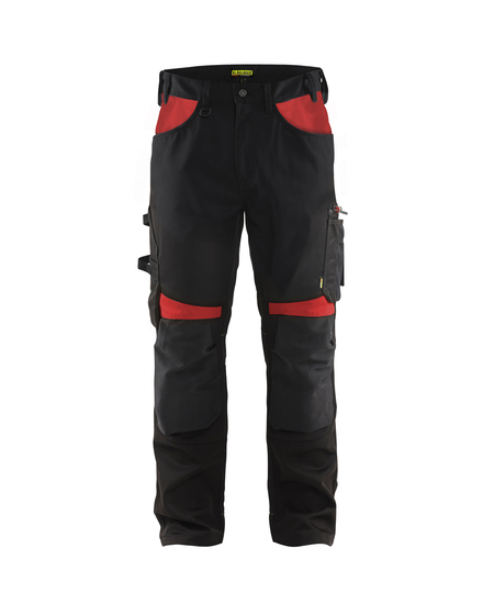 Pantalon artisan sans poches flottantes Blåkläder 1556 Noir/Rouge Blaklader - 155618609956C