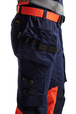 Pantalon artisan haute-visibilité +stretch Blåkläder 1558 Marine/Orange fluo Blaklader - 155818118953C